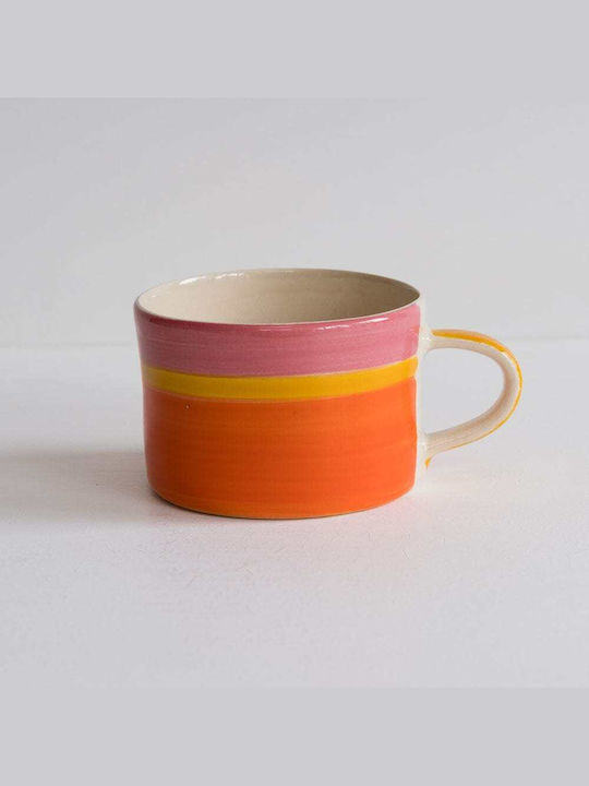 Ceramic Brown Cup Set Orange