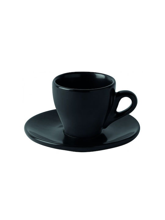 Ceramic Espresso Cup Set 70ml Black 6pcs