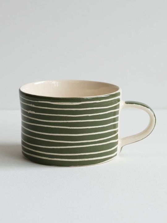 Ceramic Brown Cup Set Green