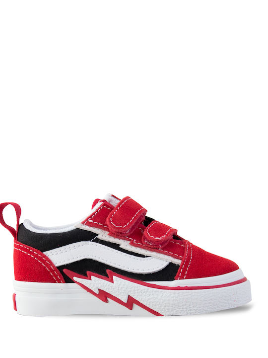 Vans Old Skool Kids Sneakers for Unisexs with Hoop & Loop Closure Red