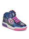 J INEK Kids Sneakers High with Scratch & Lights Blue