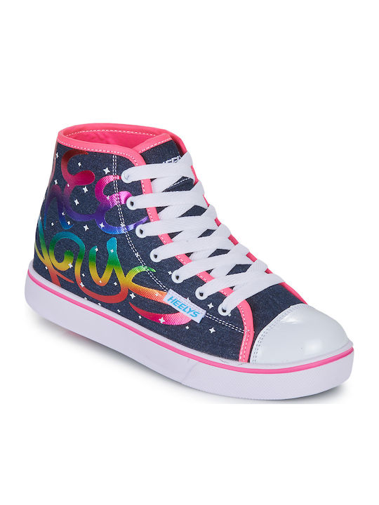 Kinder Sneakers Hoch mit Rollen Blau