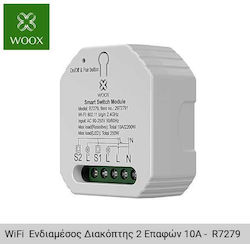 Woox Smart Ενδιάμεσος Διακόπτης Απλός Wi-Fi σε Λευκό Χρώμα