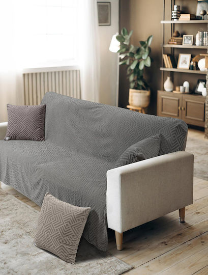 Madi Lavir Sesselüberwurf Jacquard 180x180cm Grau