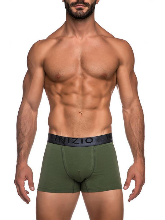 Inizio Herren Boxershorts Khaki / Anthracite 1Packung