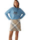 MORE & MORE BEIGE MINI PLAID SKIRT 21925528-4738