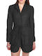 Kendall + Kylie Long Women's Leather Blazer Black
