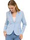 Kaffe Damen Mittellang Blazer Hellblau