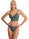 Koza Δαντελένιο Σετ Εσωρούχων Bralette με Brazil Χακί