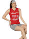 Mirano Homewear Sommer Damen Pyjama-Set Rot