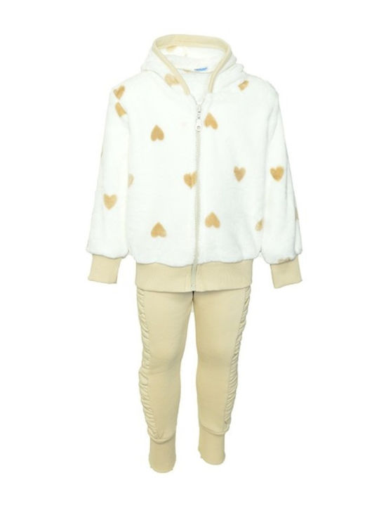 Kinder-Set mit Hose & Jacke Winter 3Stück Ecru