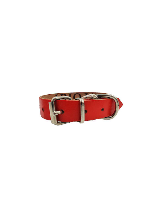 ByLeather Hundehalsband Leder in Rot Farbe Klein 45cm