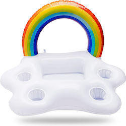 Rainbow Cloud Inflatable Cup Holder Aufblasbares für den Pool Weiß 60cm