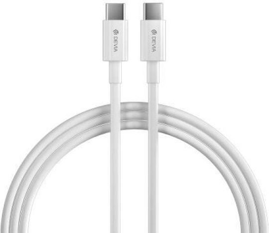Devia EC042 USB 2.0 Cable USB-C male - USB-C 60W PD Λευκό 2m 379734