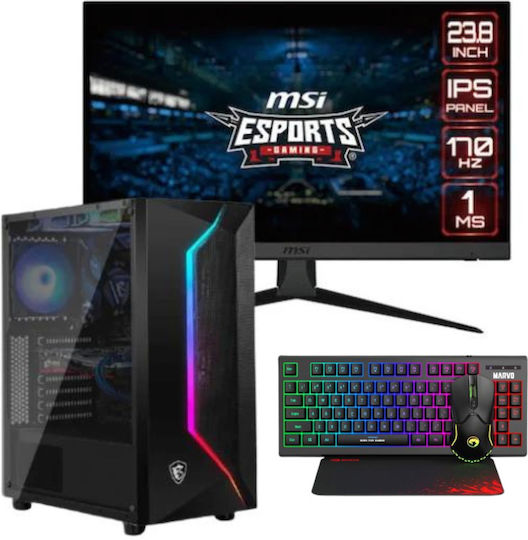 Vengeance Vengeance Gaming Desktop PC Ryzen 5 5500 16GB DDR4 512GB SSD Radeon RX 6600 Kein Betriebssystem und MSI G2422 Monitor