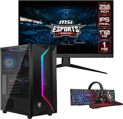 Vengeance Vampiric MSI Edition + MSI G2422 Gaming Desktop PC (Ryzen 5-5500/16GB DDR4/480GB SSD/GeForce RTX 3050/No OS)