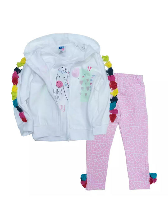 New College Kids Set with Leggings Winter 3pcs White