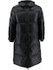 Kurz Damen Puffer Jacke für Winter Schwarz