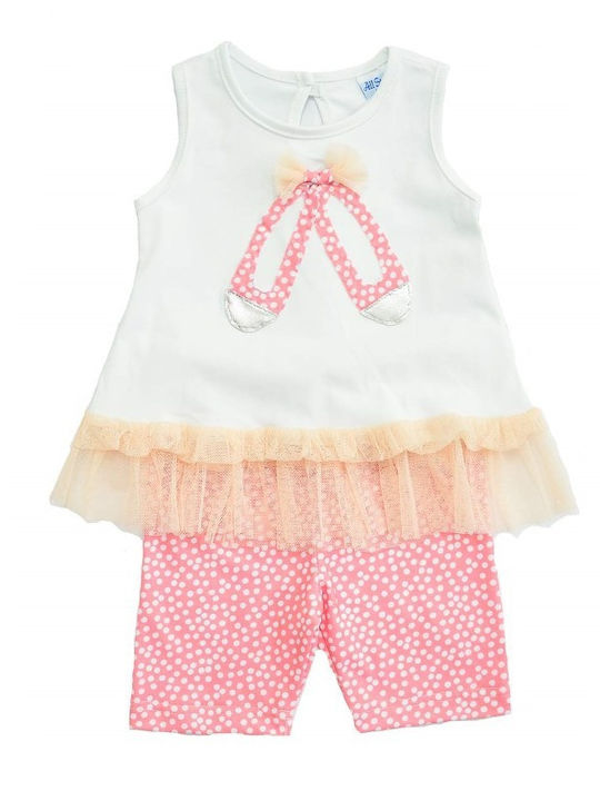 Kinder-Set mit Leggings Sommer 2Stück Weiß