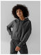 Cropped Women's Sweatshirt Hooded Gray