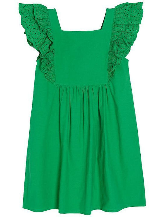 Cool Club Παιδικό Φόρεμα Αμάνικο Πράσινο