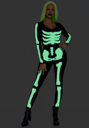 Leg Avenue Skeleton Catsuit Sexy Costume Black
