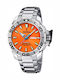Festina Ceas Bărbați 46mm Baterie Cu Brățară Din Metal Argintie