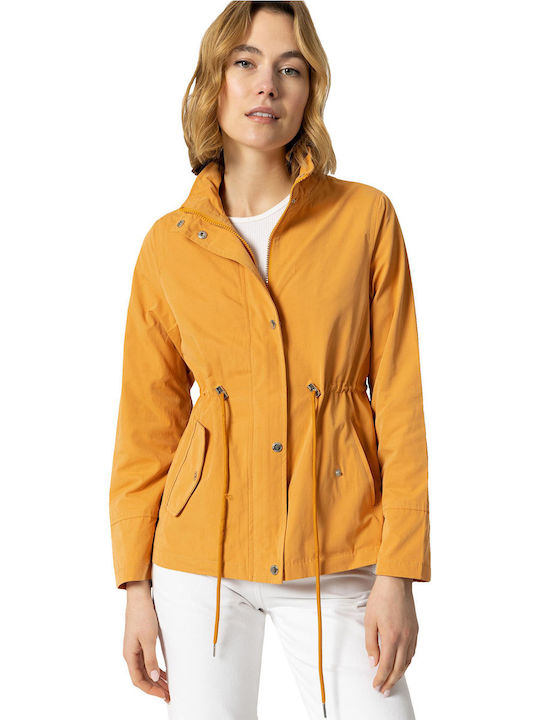 Tiffosi Women's Short Puffer Jacket for Spring or Autumn Orange
