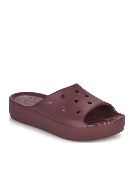 Crocs Frauen Flip Flops mit Plattform in Burgun...