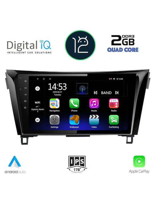 Digital IQ Car Audio System for Nissan Qashqai (Bluetooth/USB/AUX/WiFi/GPS/Apple-Carplay) with Touch Screen 10.1"