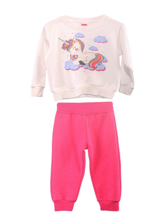 Joyce Kids Sweatpants Set White 2pcs