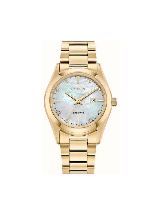 Citizen Eco-Drive Elegance Ladies Uhr mit Gold Metallarmband