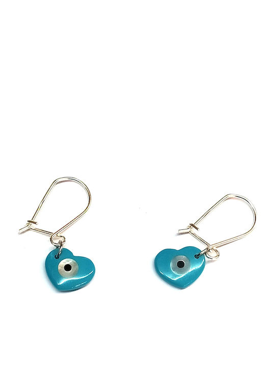 Amalfi Accessories Kinder Ohrringe Anhänger Herzen aus Silber Blau