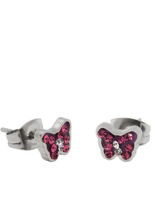 Hypoallergenic Steel Studs Kids Earrings Butterflies