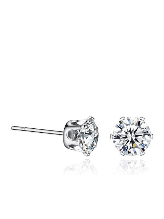 Amalfi Accessories Kids Earrings Studs with Stones from Steel Transparent