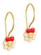 Kinderohrringe Anhänger Blumen 14K White-Red