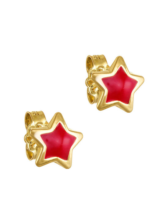 Παιδικά Σκουλαρίκια Καρφωτά Αστέρια από Χρυσό 14K