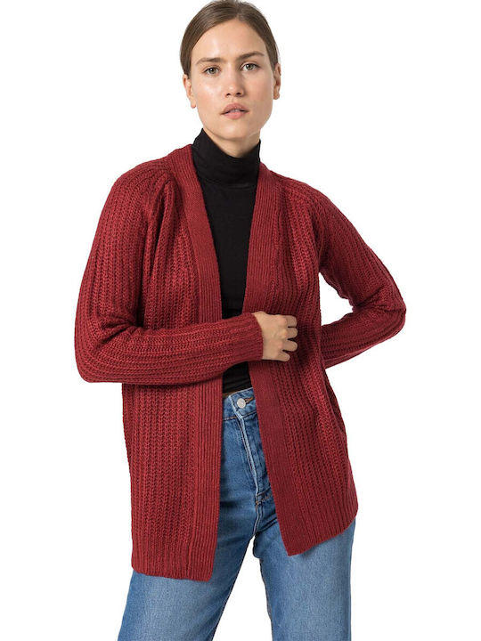 Tiffosi Jachetă de damă tricotată în Burgundy Culoare