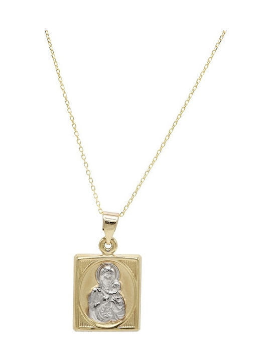 Ortaxidis Pendant Kids Talisman with the Virgin Mary made of Gold 9K ORO860