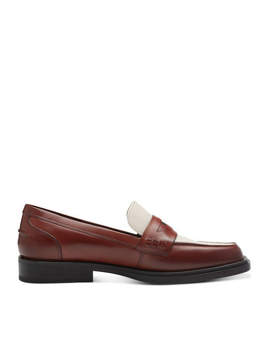 Leather Women's Moccasins in Brown Color