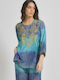 Ble Resort Collection Women's Maxi Caftan Beachwear Blue