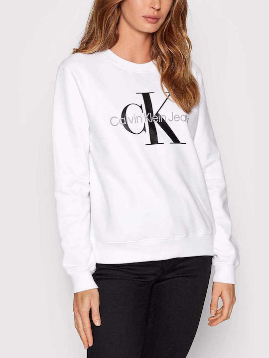 Calvin Klein Monogram Γυναικείο Φούτερ Λευκό