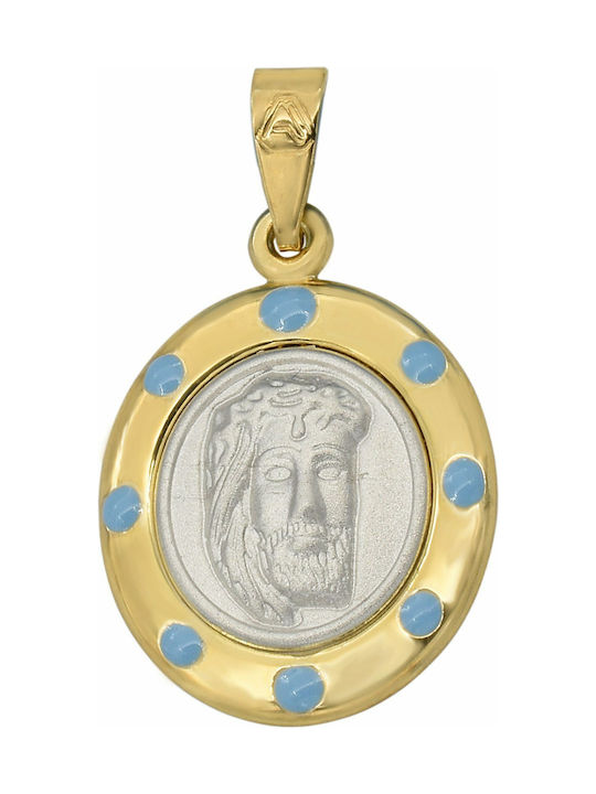 Anhänger Kinder Amulett mit Jesus Christus aus Gold 9K ΦΥ38-0