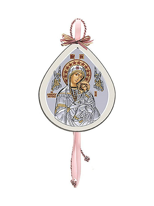 Heilige Ikone Kinder Amulett mit der Jungfrau Maria aus Silber PER0017