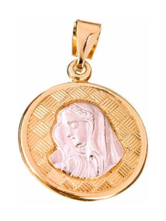 Gatsa Anhänger Kinder Amulett mit der Jungfrau Maria aus Gold 14K 1294