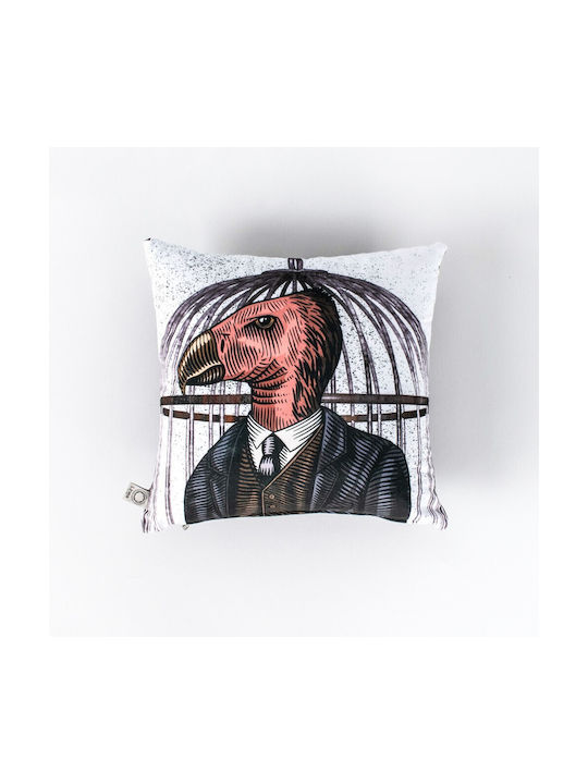 Linea Interiors Μαξιλάρι Καναπέ Bird από Βελούδο Λευκό 45x45εκ.