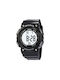 Jaga Digital Watch Battery with Black Rubber Strap