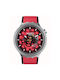 Swatch Uhr mit Rot Kautschukarmband