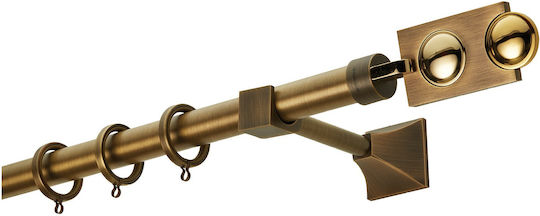Zogometal Metallisch Vorhangstange Prestige Collection Doppel mit Schiene Φ25mm 160cm Bronze
