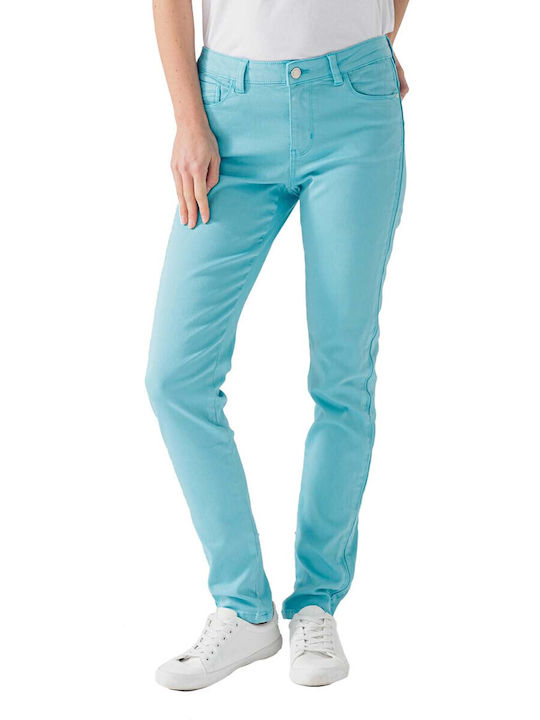 C'est Beau La Vie Femeiesc Tesatura Pantaloni Push-up Slim Fit Albastru deschis